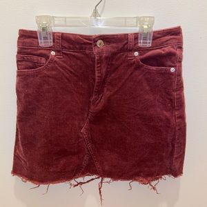 Maroon Corduroy Forever 21 Skirt